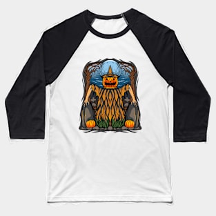 Scarecrow Halloween T Shirt Illustration Baseball T-Shirt